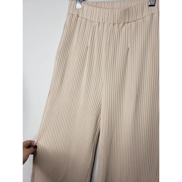Callahan Knit Wear Bo Wide Leg Ribbed Pants in Cream - Picture 5 of 12
